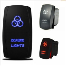 Rocker Switch 12V 24V Zombie Light LED Illuminated Waterproof Switch Spst on/off Lighted for Jeep Auto Marine Boat